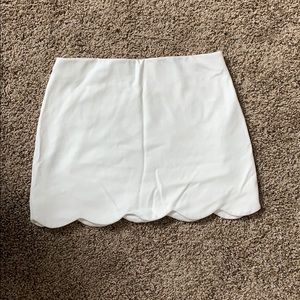 Top shop scalloped white mini
